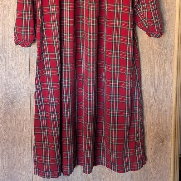 L.L.Bean 100% Cotton Flannel Nightgown – Red Tartan Plaid (Women’s L) - Picture 2 of 5
